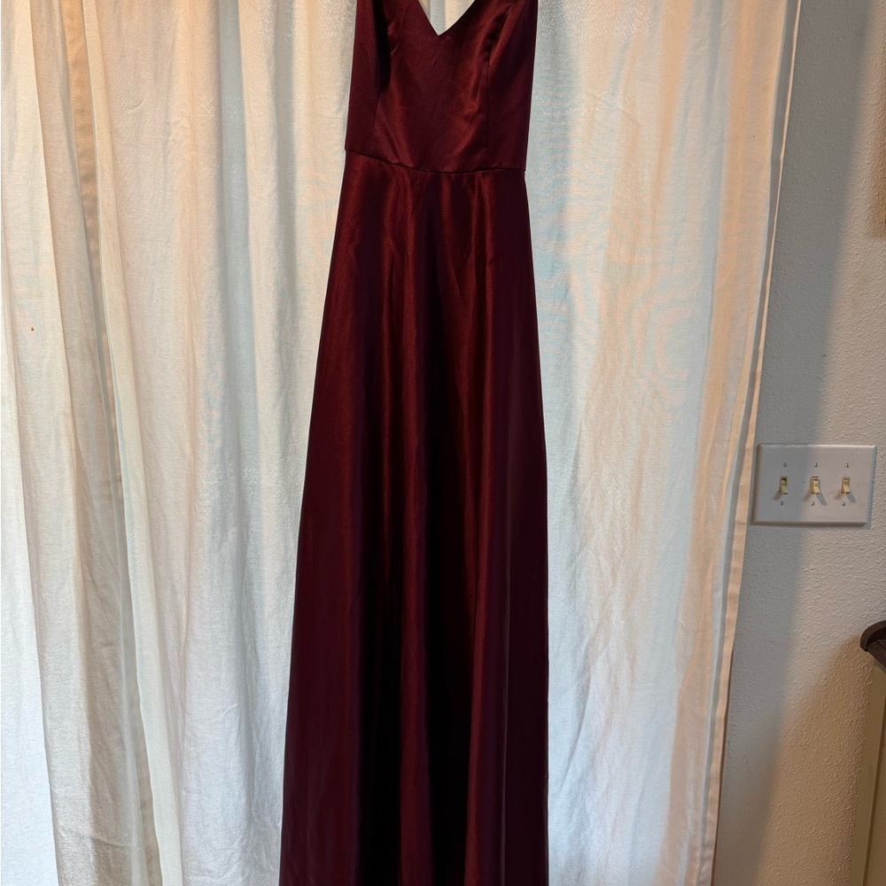 Elegant Burgundy Winter Formal Dress
